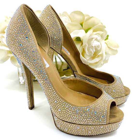 Steve Madden Shoes - Steve Madden Bling Rhinestone Peep Toe Pumps